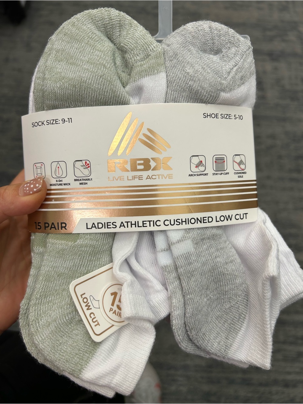 RBX Ladies Athletic Cushioned Low Cut Socks  (15 Pair)
